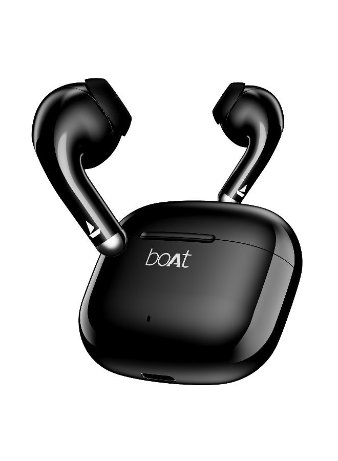 boAt Airdopes 101v2 w/ Dual Mic ENx Tech, 35Hrs Playtime, Beast Mode (50ms Low Latency), IWP Tech, IPX4, Bluetooth v5.4 Pitch Black - Image 1