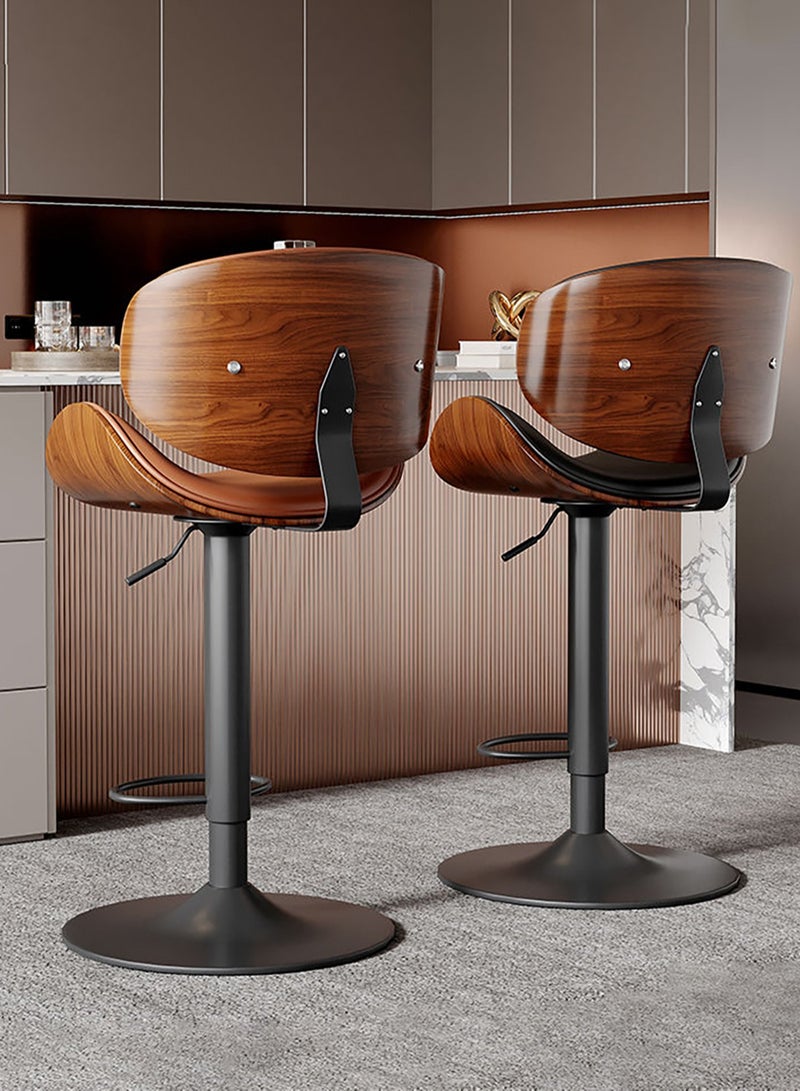 Merry Moments Bar Chairs High Chairs High Stools Desk Chairs Adjustable Swivel Seats for Island Bench Dining Retail Office 360 Degree Black 1 Pcs - Image 2