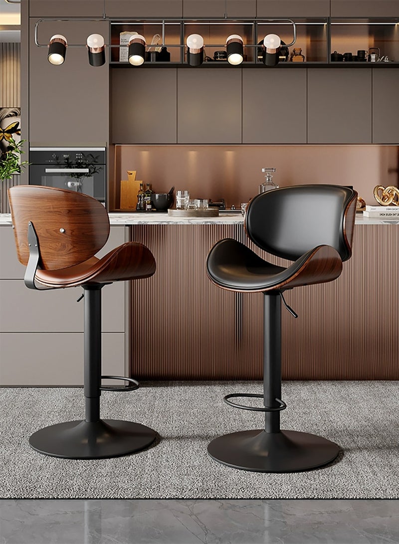 Merry Moments Bar Chairs High Chairs High Stools Desk Chairs Adjustable Swivel Seats for Island Bench Dining Retail Office 360 Degree Black 1 Pcs - Image 1