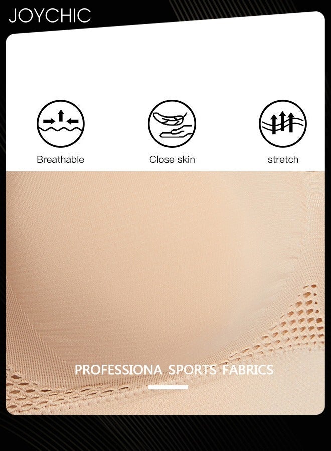 Joychic حمالة صدر رياضية يوجا بدون seams مع شبكة مثقبة وفتحات قابلة للتنفس بدون حواف حمالة صدر مريحة مع أحزمة كتف عريضة للنساء - Image 2