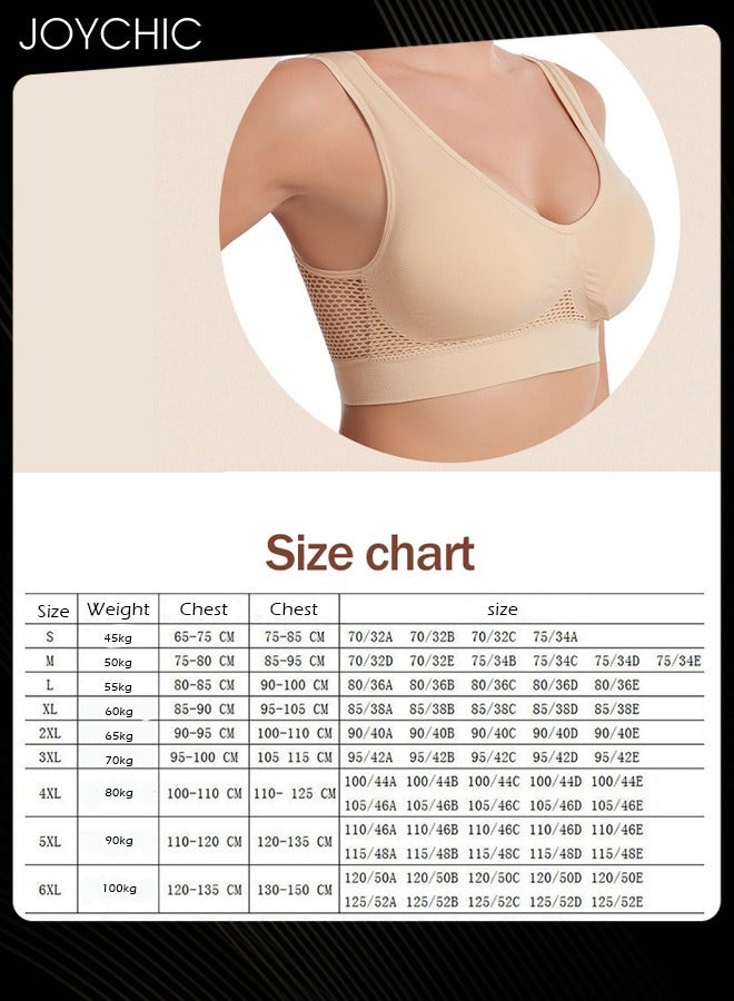 Joychic حمالة صدر رياضية يوجا بدون seams مع شبكة مثقبة وفتحات قابلة للتنفس بدون حواف حمالة صدر مريحة مع أحزمة كتف عريضة للنساء - Image 5