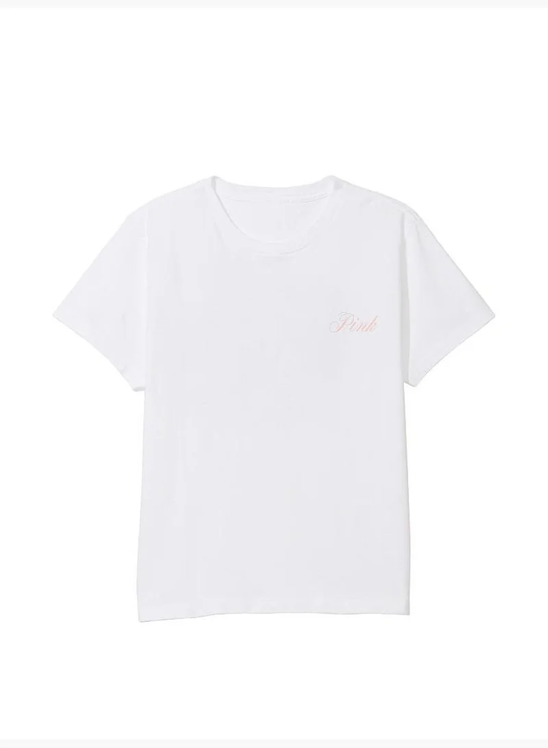 PINK Cotton Short-Sleeve T-Shirt