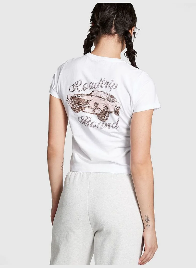 PINK Cotton Short-Sleeve T-Shirt