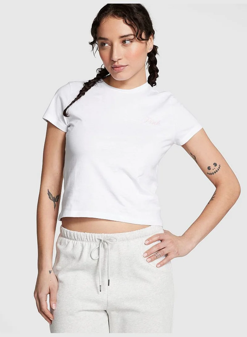 PINK Cotton Short-Sleeve T-Shirt