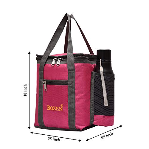 ROZEN Lunch Tiffin Bag roz101-DC Pink for School Office Picnic (Pink) - Image 2