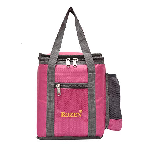 ROZEN Lunch Tiffin Bag roz101-DC Pink for School Office Picnic (Pink) - Image 1