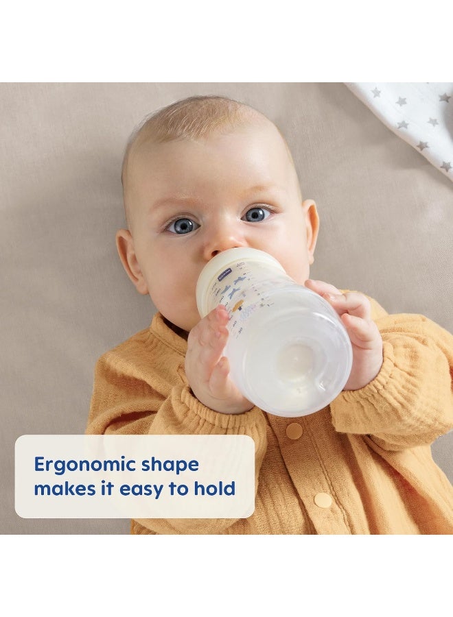 MAM Easy Active Baby Bottles 11oz, Fast Flow Skinsoft Silicone Nipple with Wide Neck Ergonomic Design, Easy to Hold, BPA-Free, Bottles with Leak-Proof Caps for 4+ Months Baby - Image 3