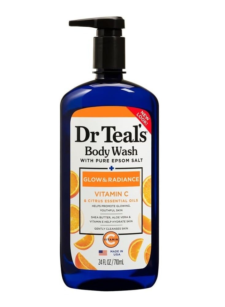 Dr Teal's Pure Epsom Salt Body Wash - Vitamin C and Citrus Oils, 710 ml - Image 1