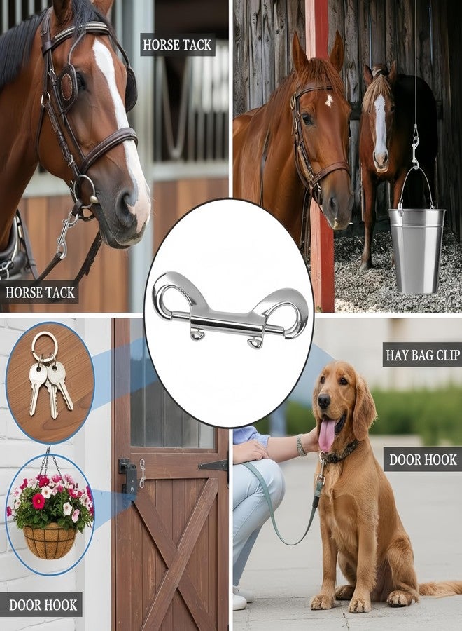 4 Pack 3.5 inch Heavy Duty Snap Hooks Double Sided Clips for Hanging Horse Tack Sling Feed Buckets Dog Leash Collar Key Chain Zinc Alloy Metal Snaps Clip - Image 3