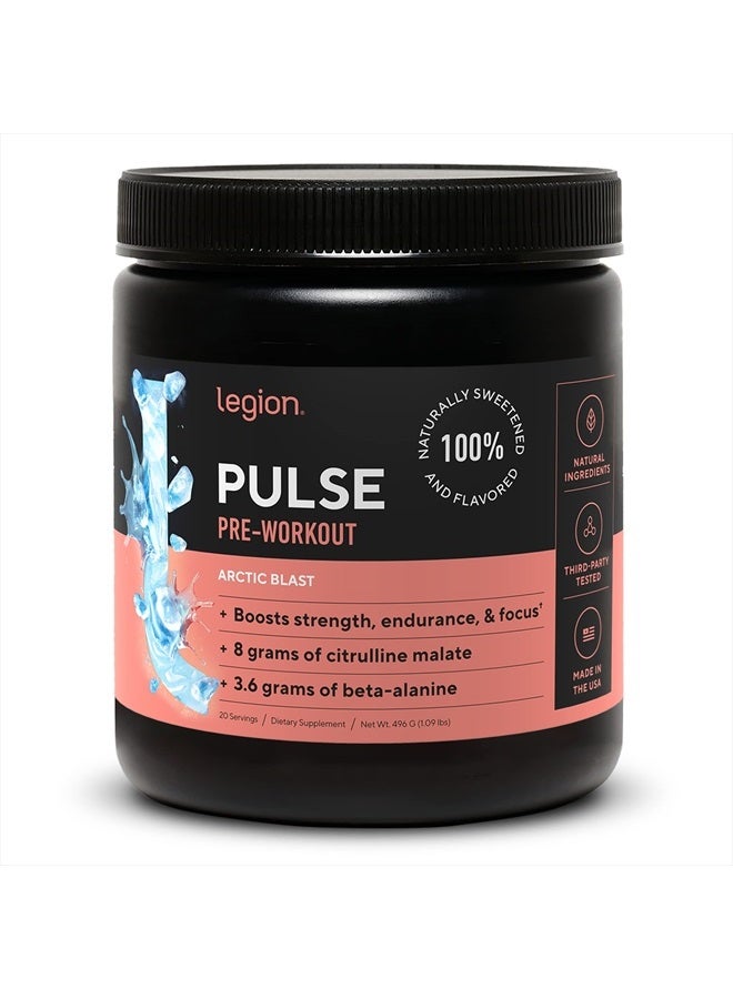 Legion مكمل بلس قبل التمرين - مشروب طبيعي بالكامل لزيادة الطاقة، خالي من الكرياتين، محلى طبيعياً، بيتا ألانين، سيترولين، ألفا جي بي سي (انفجار القطب الشمالي) - Image 1