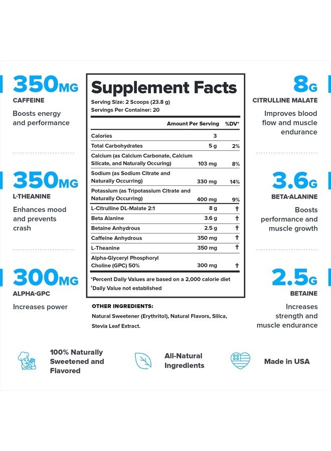 Legion مكمل بلس قبل التمرين - مشروب طبيعي بالكامل لزيادة الطاقة، خالي من الكرياتين، محلى طبيعياً، بيتا ألانين، سيترولين، ألفا جي بي سي (انفجار القطب الشمالي) - Image 2
