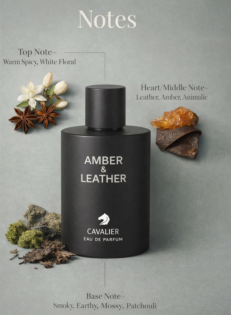 Cavalier Perfume Luxury Unisex Perfume | The Cavalier Amber & Leather Eau de Parfum 100ml | Leather, Amber, Patchouli & Earthy Blend Fragrance for Men and Women | Unisex Eau de Parfum - Image 2