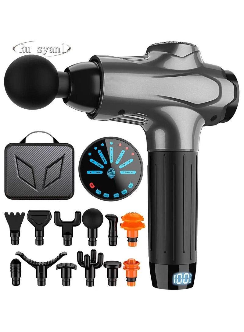 Ru syanl Percussion Massage Gun with 7-Speed and 12 Massage Heads Handheld Electric Muscle Massager for Any Pain Relief Gifts for Families and Friends  - Image 1
