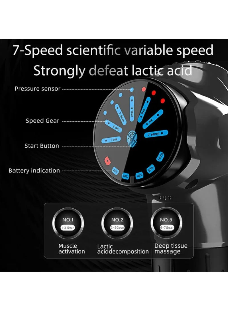 Ru syanl Percussion Massage Gun with 7-Speed and 12 Massage Heads Handheld Electric Muscle Massager for Any Pain Relief Gifts for Families and Friends  - Image 2