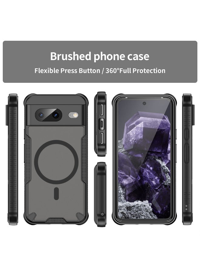 Cover For Google Pixel 8 Armor Glaze Magnetic Phone Case Raised edges around the screen and camera lens help prevent scratches - Black - Image 4