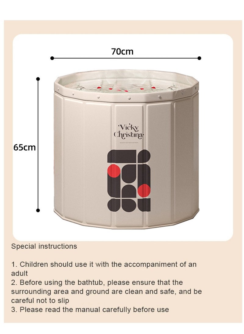XiuWoo - Large Capacity Waterproof Portable Non-Inflatable Folding Soaking Spa Bathtub Barrel, Household Large Shower Bathing Tubs, Separate Family Bathroom SPA Tub for Adults and Kid - Image 1