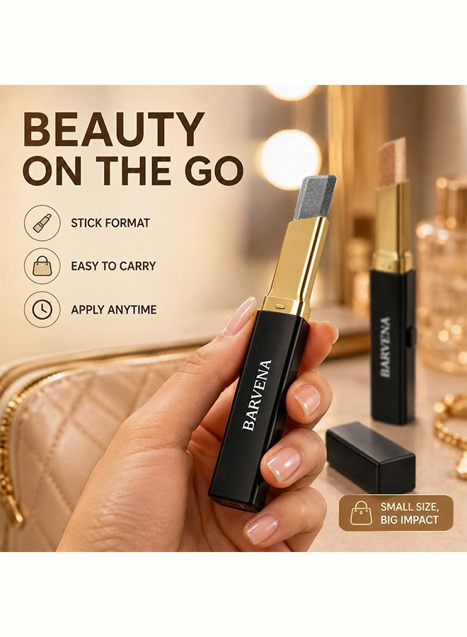 BARVENA Glitter Gradient Eyeshadow Stick Dual-Use Makeup Stick Long-Lasting Shimmery Eyeshadow and Lipstick,05 Silver Smoke - Image 4
