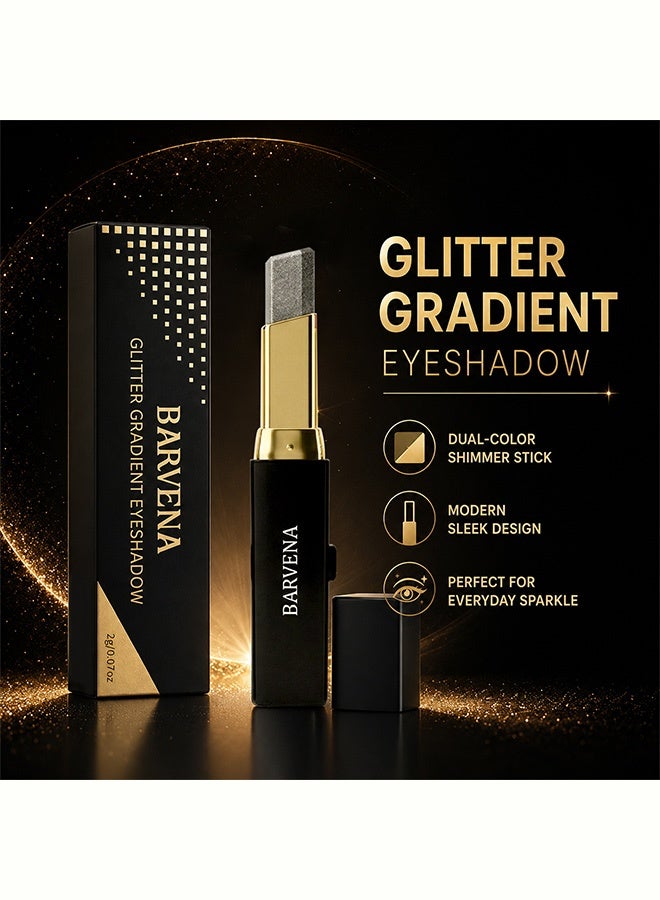 BARVENA Glitter Gradient Eyeshadow Stick Dual-Use Makeup Stick Long-Lasting Shimmery Eyeshadow and Lipstick,05 Silver Smoke - Image 3
