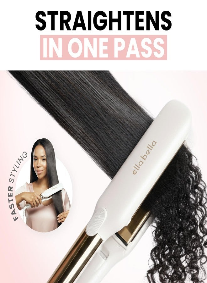 ELLA BELLA® Titanium Flat Iron Hair Straightener (with Infrared) • Professional Straightening Iron • Digital Display to Accurately Control Temperature • As Featured in Good Housekeeping - Gloss White - Image 5