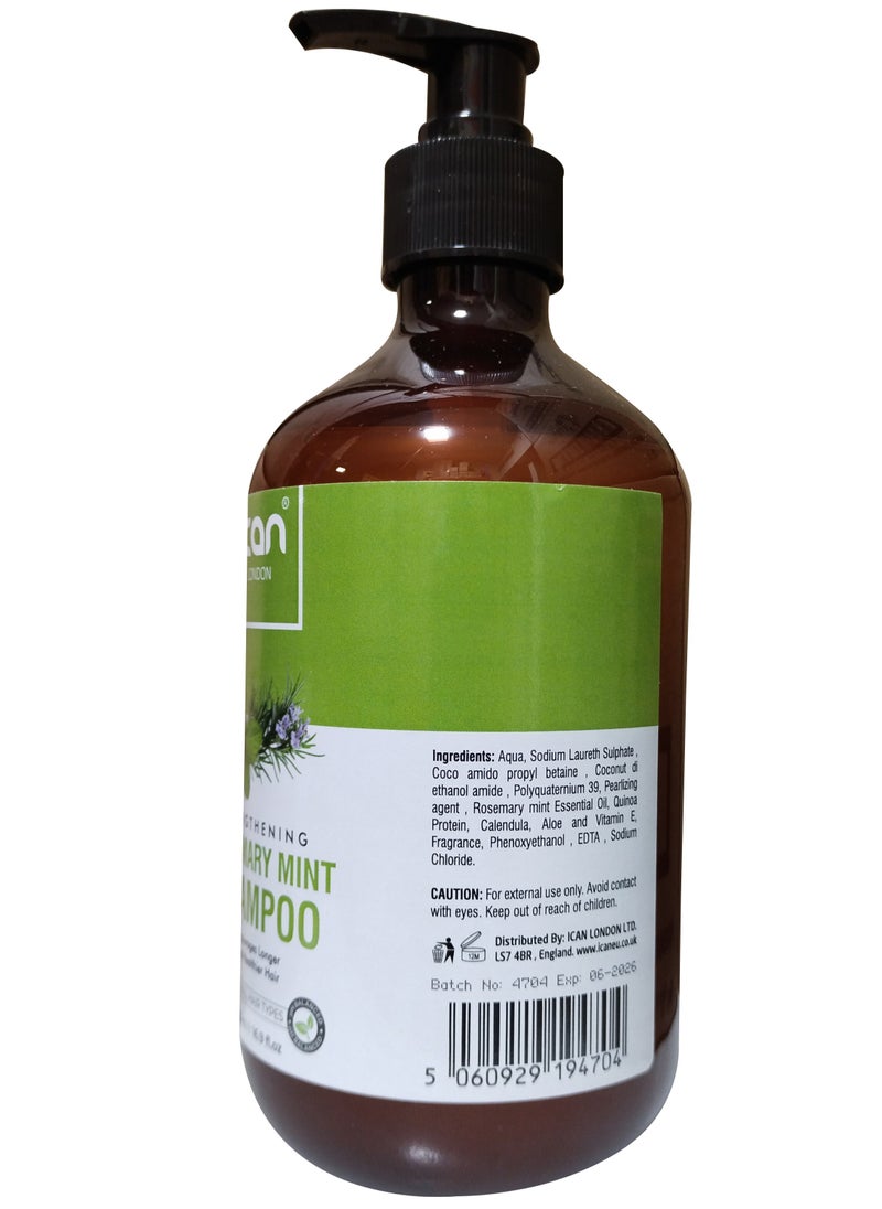 iCan London Rosemary Mint Shampoo 500ml  - Image 2