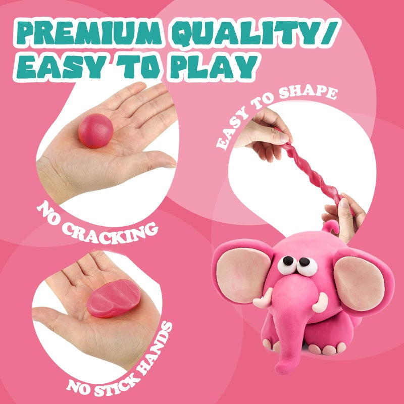 Demiwise Polymer Clay Kit 50 Colors,Oven Bake Modeling Clay Kit,Creative Clay with 19 Clay Tools and 10 Kinds of Accessories,Non-Toxic,Safe Great Christmas Gift for Children Kids Adults Beginners - Image 3