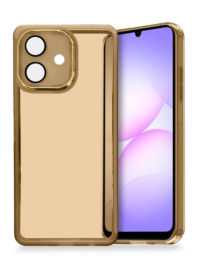 دبليو تيك حماية عدسة الكاميرا من السيليكون الشفاف الناعم TPU لهاتف سامسونج جالكسي A07 4G 2025 - غلاف خلفي أنيق بحدود كاميرا مطلية بالكهرباء - بني - Image 1