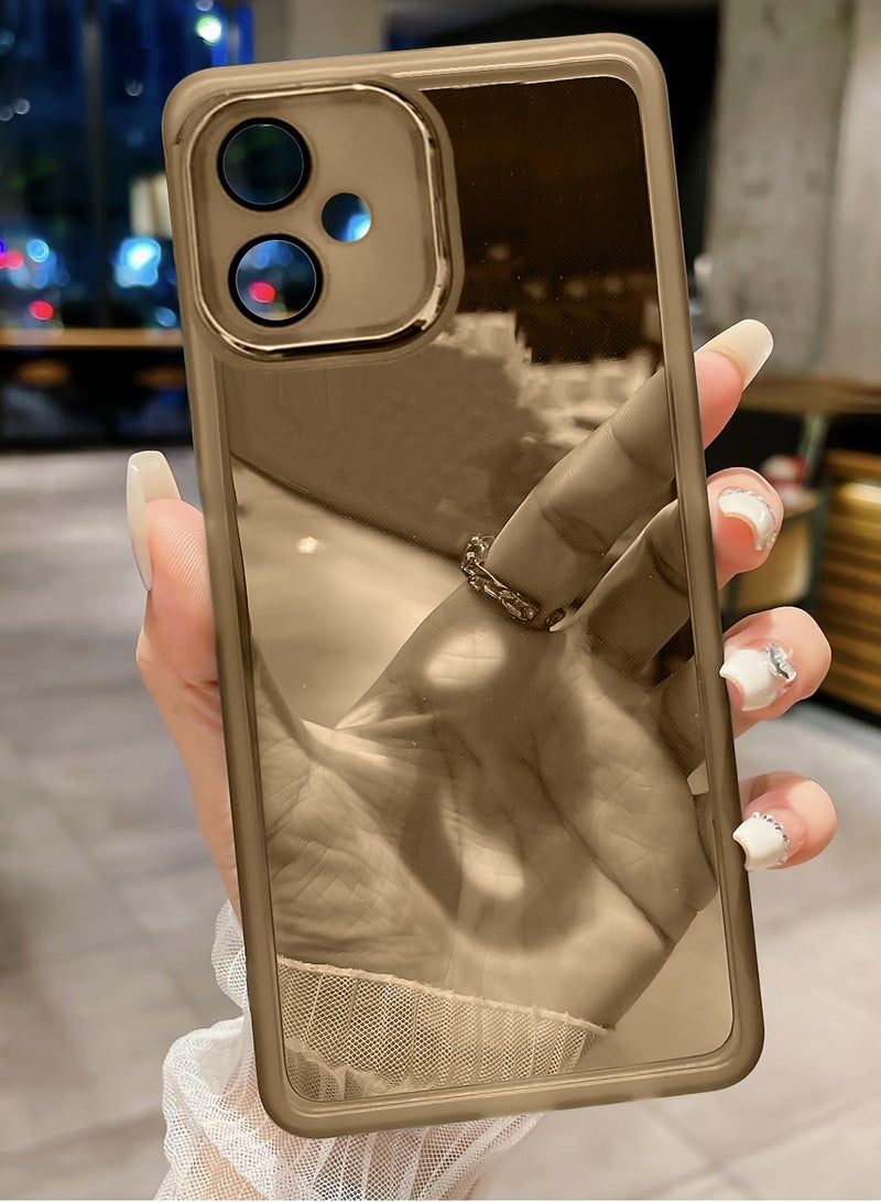 دبليو تيك حماية عدسة الكاميرا من السيليكون الشفاف الناعم TPU لهاتف سامسونج جالكسي A07 4G 2025 - غلاف خلفي أنيق بحدود كاميرا مطلية بالكهرباء - بني - Image 2