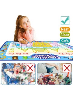 Jasonwell Jasonwell Aqua Water Doodle Mat 40 X 32 Inches Extra Large Magic Drawing Doodling Mat Coloring Mat Educational Toys Gifts for Kids Toddlers Boys Girls Age 2 3 4 5 6 7 8 Year Old (Alphabet)  - Image 1