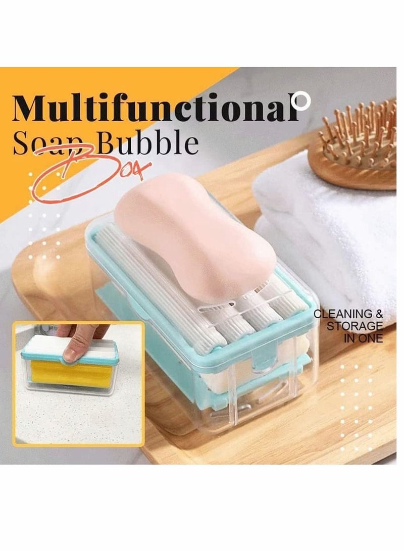 Y&D Soap Box, Bathroom Countertop Dishes, Foam Dispenser with Roller and Drain Holes, Cleaning Storage in One, Multifunctional Bubble Box Quick to Keep Countertops Clean - Image 2