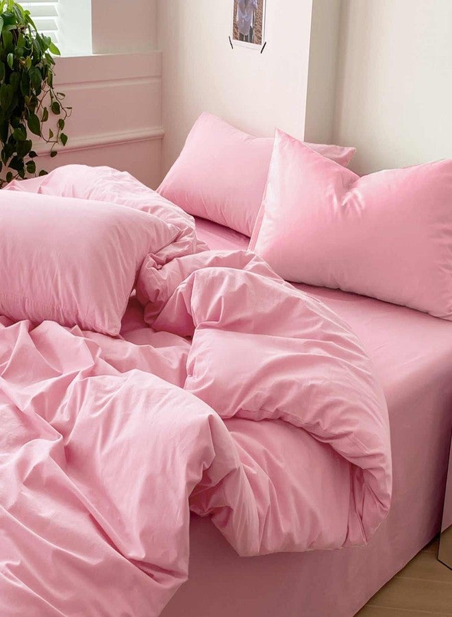 ETDIFFE Pink Twin Size Comforter, 2pc Twin XL Aesthetic Modern Bedding Set - Soft & Lightweight All Season Extra Long Microfiber Down Alternative Bed Comforter with 1 Pillow Sham for Girls Women - Image 1