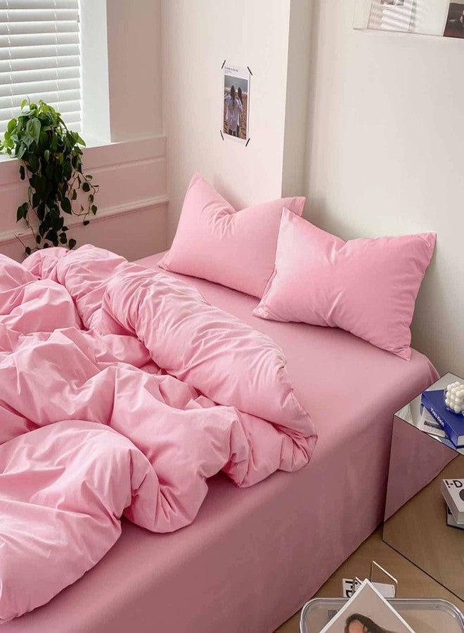 ETDIFFE Pink Twin Size Comforter, 2pc Twin XL Aesthetic Modern Bedding Set - Soft & Lightweight All Season Extra Long Microfiber Down Alternative Bed Comforter with 1 Pillow Sham for Girls Women - Image 2