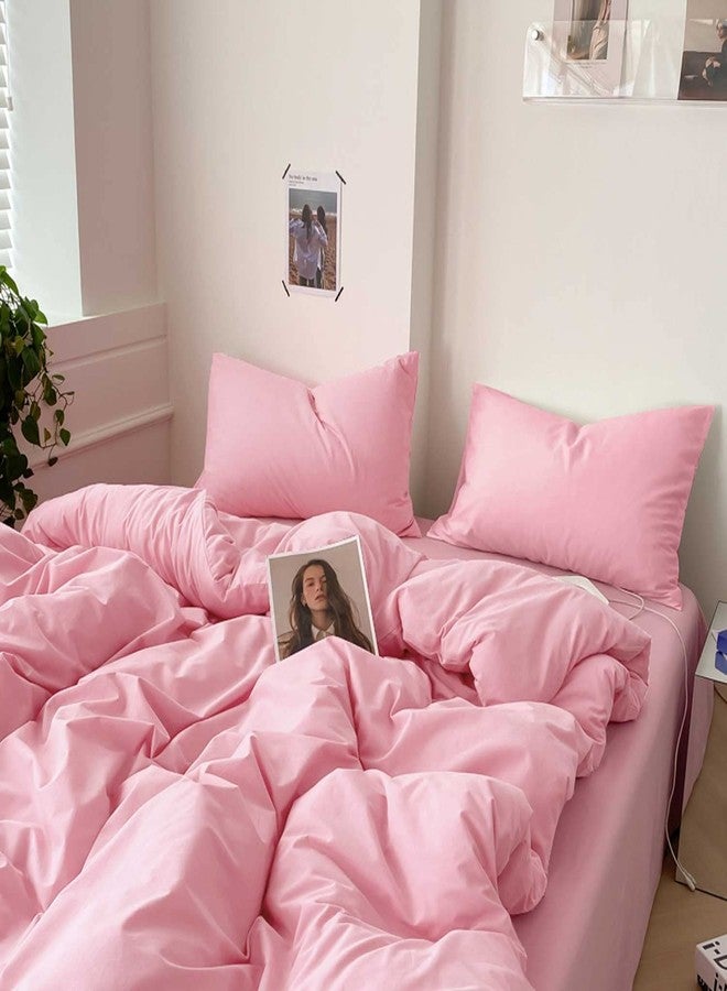 ETDIFFE Pink Twin Size Comforter, 2pc Twin XL Aesthetic Modern Bedding Set - Soft & Lightweight All Season Extra Long Microfiber Down Alternative Bed Comforter with 1 Pillow Sham for Girls Women - Image 3