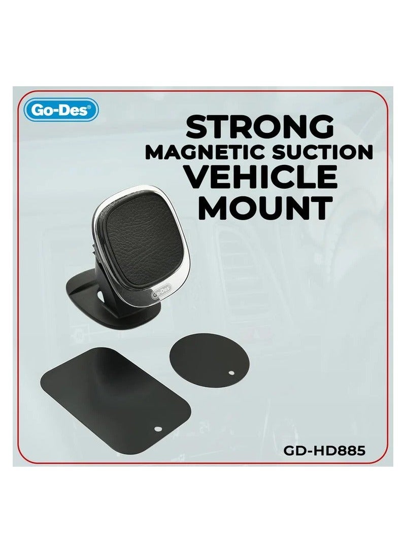 GO-DES Car Mobile Holder Strong Suction Car Dashboard Cell Phone Holder- Go-Des GDHD885 - Image 1