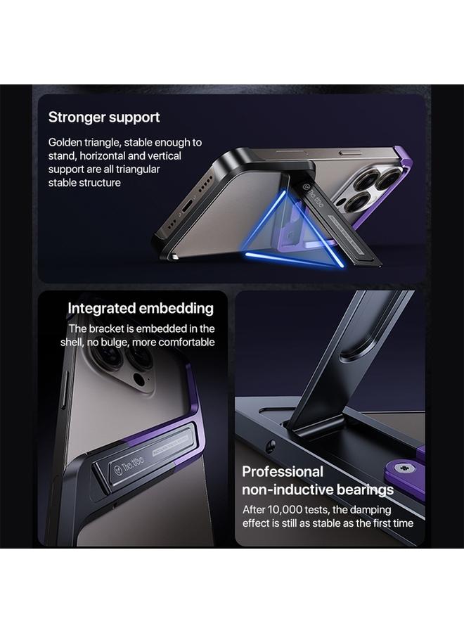 اس-توب جراب لهاتف iPhone 15 Pro مع حامل على شكل حرف S بدون إطار معدني - Image 4