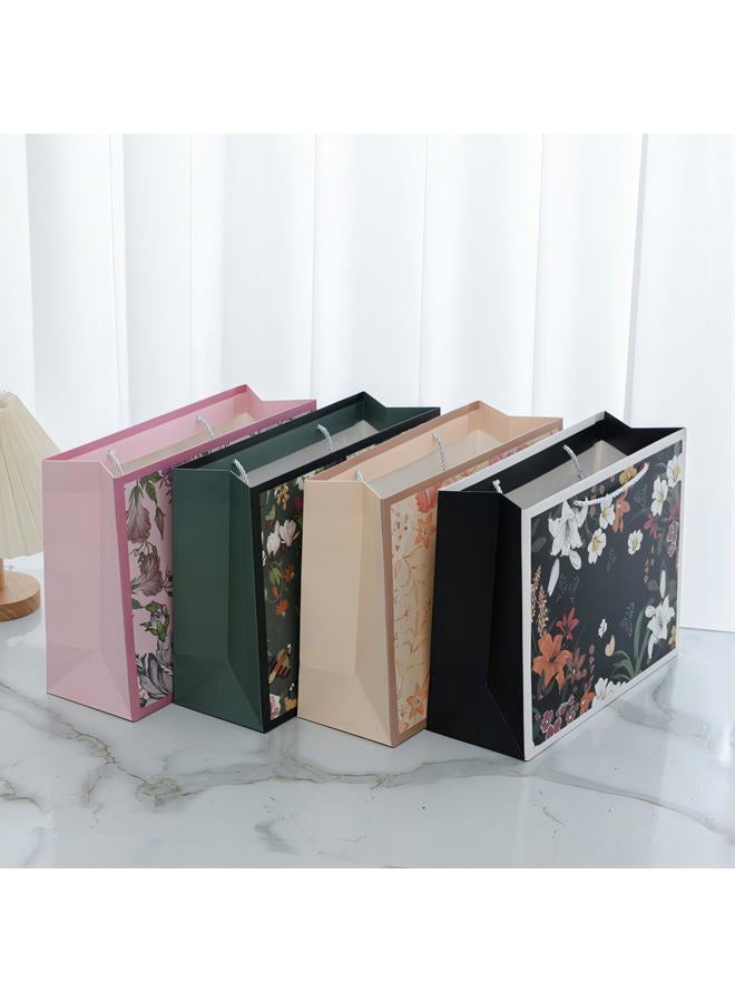 HANSWARE 2PCS Small Gift Bags with Handles,Vintage Flower Paper Gift Bags Medium Size for Presents Extra Large Cute Bags for Valentines,Wedding,Easter,Christmas,Baby Shower,Birthday Party,Green-L - Image 5