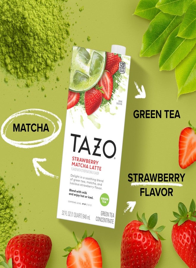 TAZO Strawberry Matcha Latte Concentrate, Sweetened Green Tea and Matcha Flavor, 32 Fl Oz Carton (Pack of 2) - Image 3