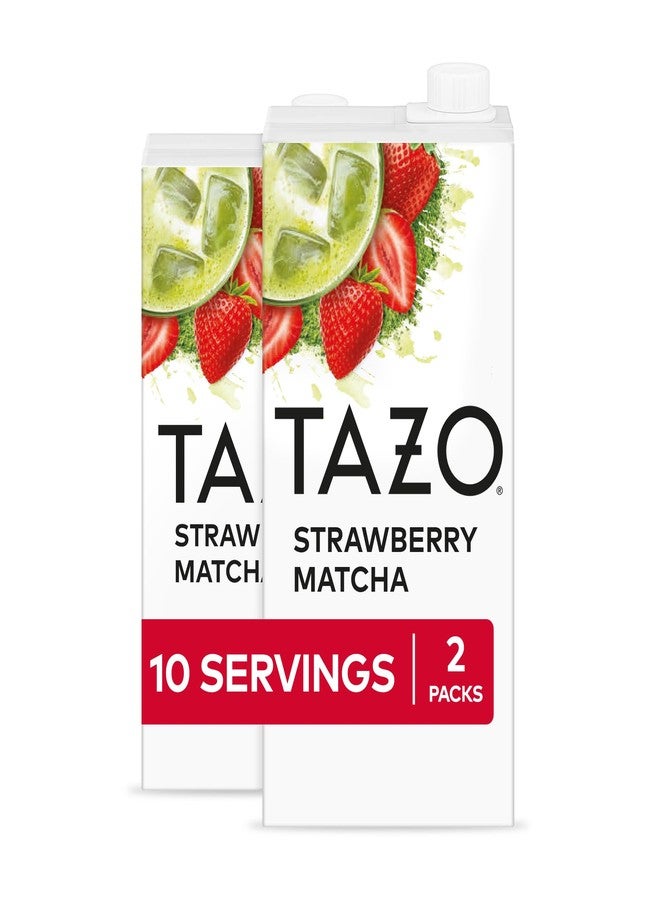 TAZO Strawberry Matcha Latte Concentrate, Sweetened Green Tea and Matcha Flavor, 32 Fl Oz Carton (Pack of 2) - Image 1