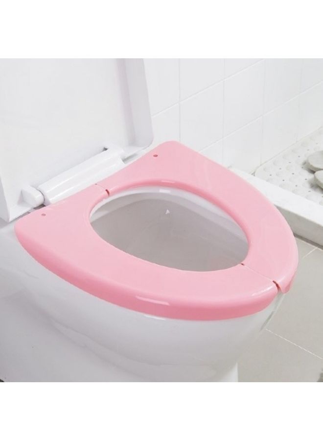 Loquat Travel Portable Toilet Pad Plastic Waterproof Bathroom Seat Cover Mats Pink 42 x 8 19cm - Image 1