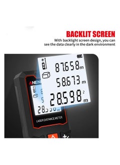 ELIKLIV 100m High-Precision Laser Measuring Instrument, Mini Digital Laser Rangefinder with Bubble Level, Supports Distance/Area/Volume/Pythagorean Measurement, Multiple Measuring Tool Unit Switching, Data Storage Function  - Image 4
