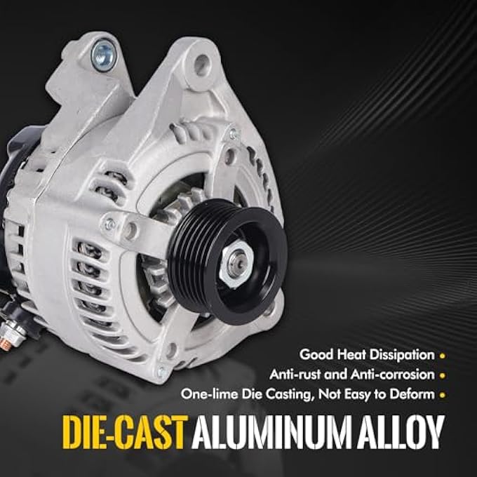 KUSATEC 56028697AL New Alternator Compatible with Dodge Ram 1500 2009-2010/2500 2010;Ram 1500 2011-2014/2500 3500 2011-2018 5.7L V8; 12V 160A Replacement OE# 11299N 56028697AM - Image 2
