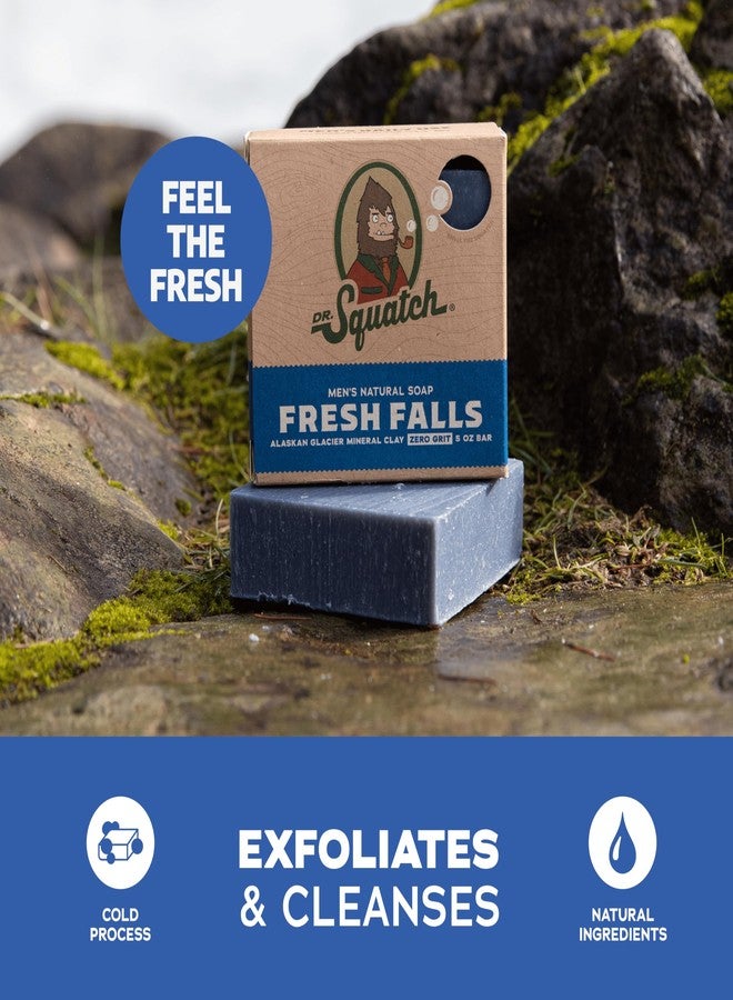 Dr. Squatch Natural Bar Soap for Men - Cold Process Soap with No Harsh Chemicals - Fresh Falls (5 oz, 3-Pack) - Image 3