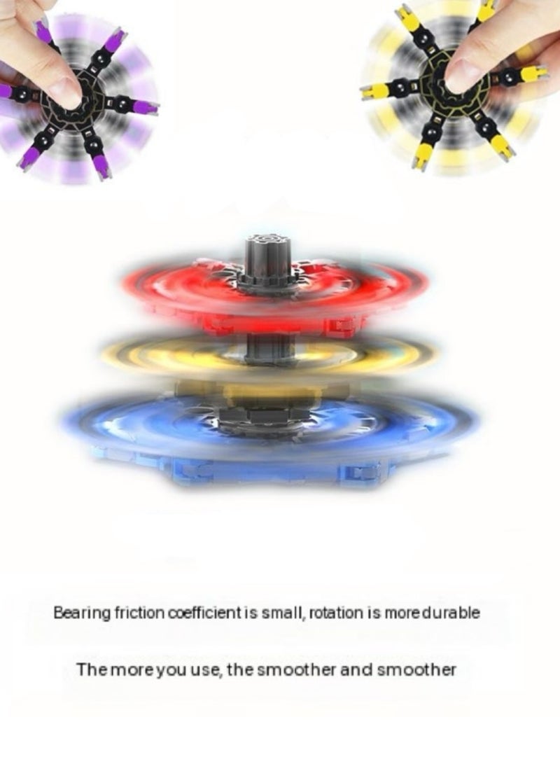بيبي لاند 4 قطع من العاب فيدجيت سبينر القابلة للتحويل، العاب تخفيف التوتر الحسية للاطفال، العاب جيروس مضحكة قابلة للتشويه، هدايا الحفلات للاولاد والبنات، بلاستيك (أزرق/بنفسجي/أحمر/أصفر) - Image 4