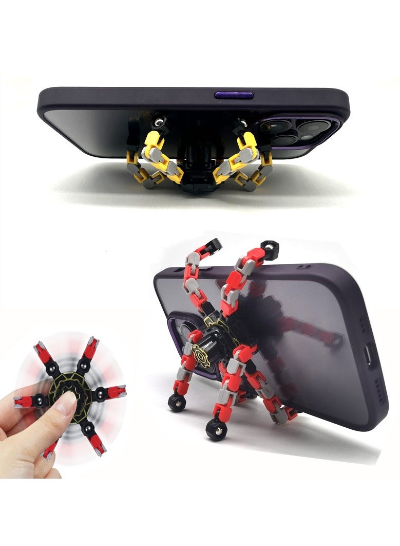 بيبي لاند 4 قطع من العاب فيدجيت سبينر القابلة للتحويل، العاب تخفيف التوتر الحسية للاطفال، العاب جيروس مضحكة قابلة للتشويه، هدايا الحفلات للاولاد والبنات، بلاستيك (أزرق/بنفسجي/أحمر/أصفر) - Image 3