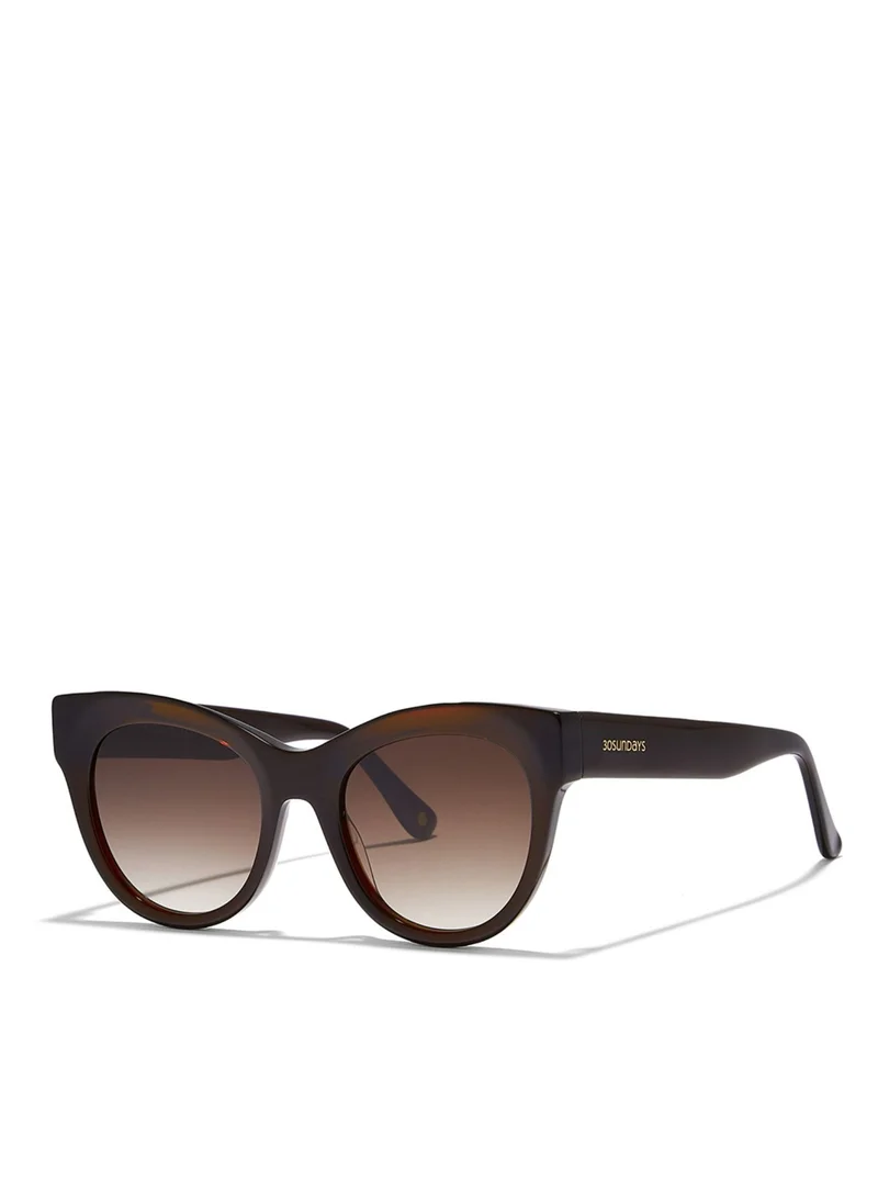 30Sundays DAWN Women Brown Sunglasses - Frame Material: Acetate - Lens Color: Brown- Frame Color: Burgundy - Full Rim