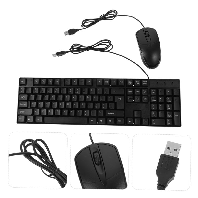 لوحة مفاتيح وماوس سلكي هادئ وصامت متوافق مع USB للمكتب المنزلي وسطح المكتب والكمبيوتر المحمول - Image 5