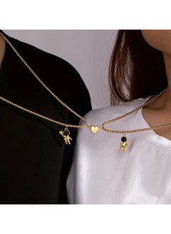 Goolsky Couple Spaceman Pendant Matching Necklace Magnetic Astronaut Spaceman Pendant Necklace Couple Best Friend Necklace  - Image 5