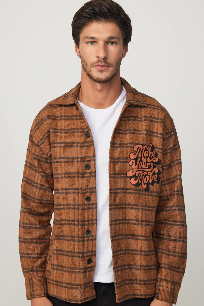 Tudors Relax Fit Winter Checkered Printed Flotilla Pocket Casual Lumberjack Men's Shirt