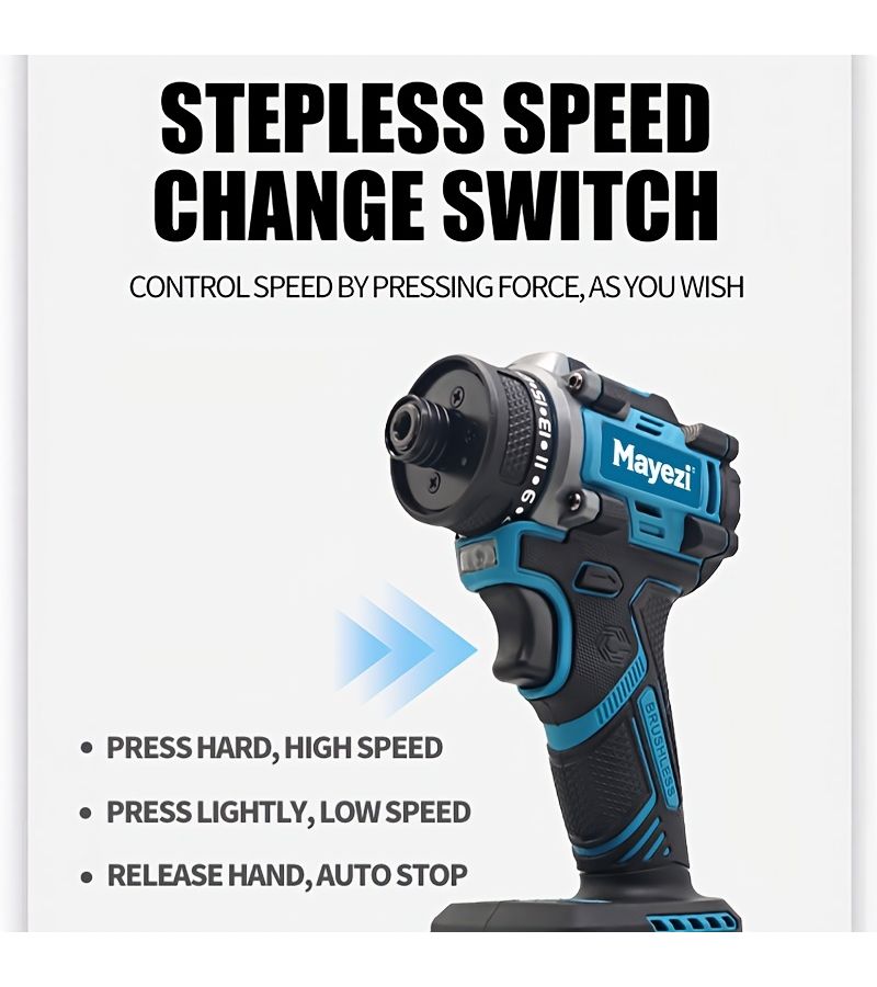 3300RPM Cordless Impact Screwdriver Brushless Electric Driver Drill for 18V Battery No Battery - Image 2