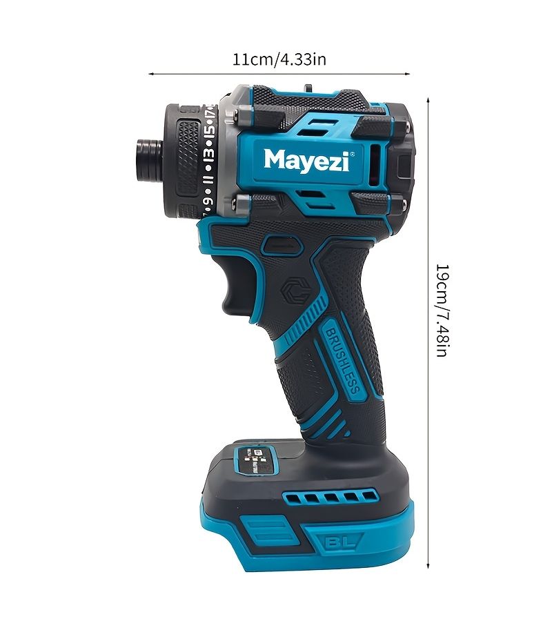 3300RPM Cordless Impact Screwdriver Brushless Electric Driver Drill for 18V Battery No Battery - Image 3