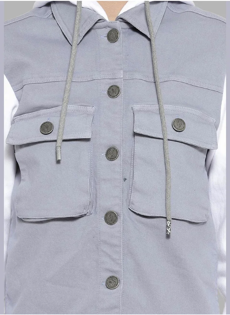 Campus Sutra Stylish Color block Jeans Jacket